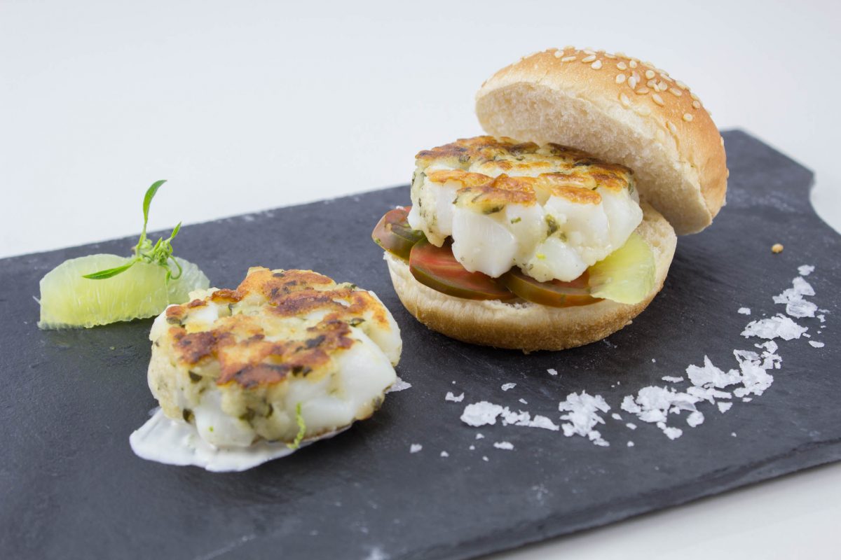 Garlic mini squid burger. PCS