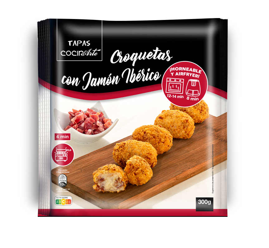CROQUETAS CON JAMÓN IBÉRICO HORNEABLES PCS